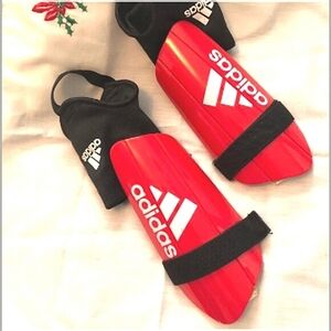 Adidas Red & Black Soccer Shin Guards (YM)
